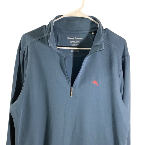 Tommy Bahama Half  Zip Islandzone Supima Sweater - Picture 4 of 11
